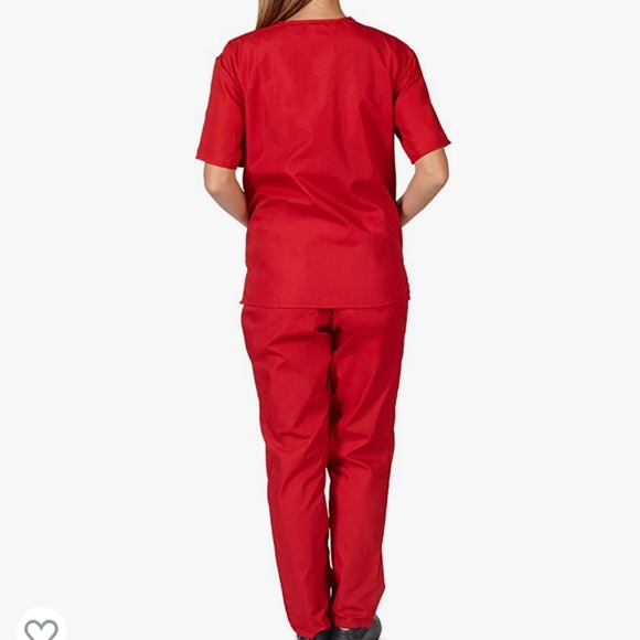 NWT- Scrub Set- Amazon- Natural Uniforms Unisex Medical Scrub Set- Red, Size M - Picture 3 of 6